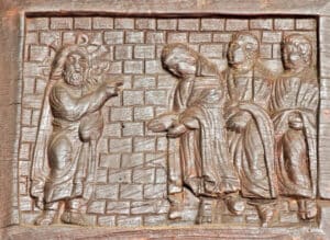 Detail from carved wooden door of Santa Sabina (4)