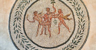 Floor mosaic with Dionysus and satyrs, Rome. 2nd century AD. National Roman Museum, Rome, Italy