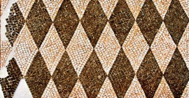 Geometric floor mosaic with diamonds shapes. ,1st century BC . National Roman Museum, Rome, Italy