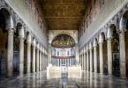 Interior of the Basilica of Saint Sabina in Rome, Italy