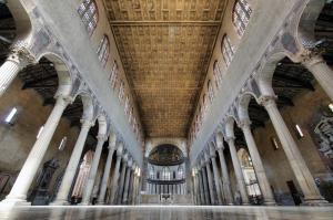 Santa Sabina basilica interior, built in Rome about 432 A.D on a classical rectangular form