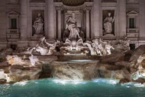 Trevi Fountain by night.