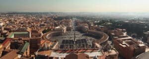 Panoramic view of Vatican City and Piazza di San Pietro
