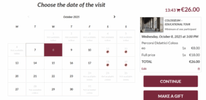 Official Colosseum Educational Tour - Booking Screen